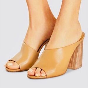 MERCEDES CASTILLO Izar Mule Stacked wooden heel buttery leather 39.5